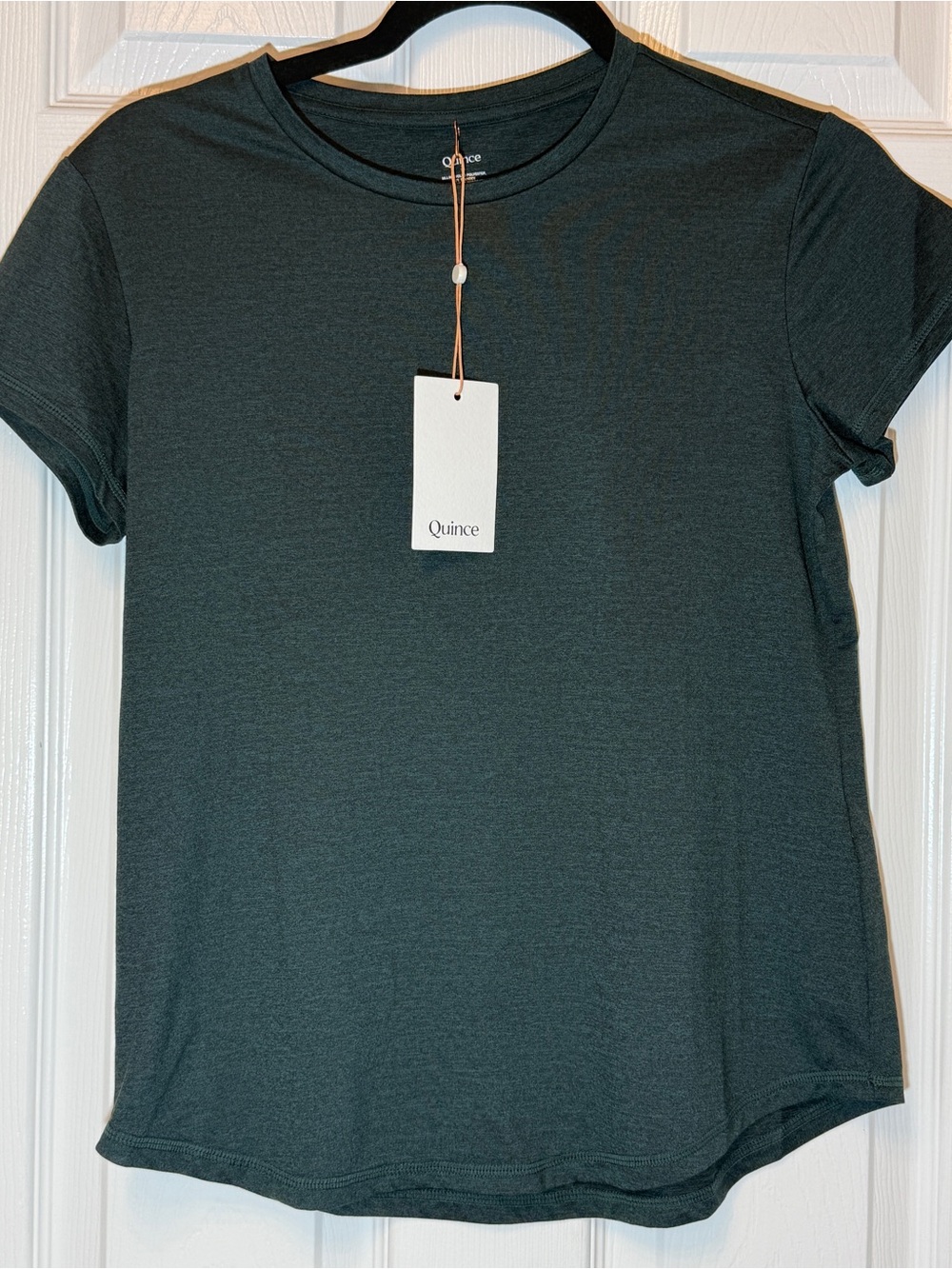 Quince Women's Forest Green Short Sleeve Crewneck Tee